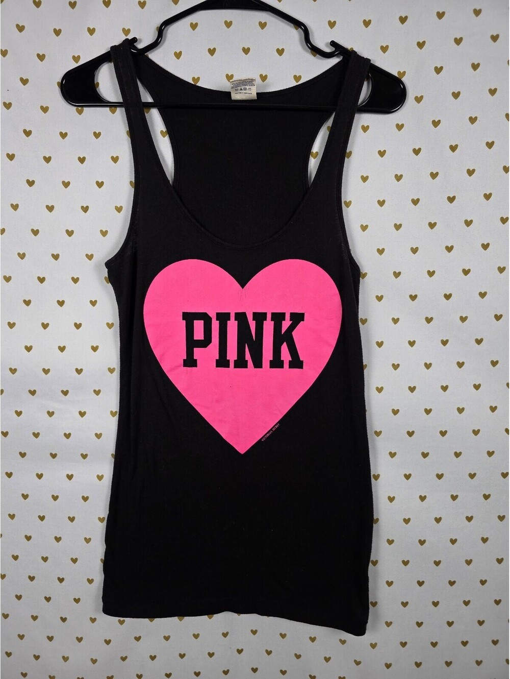 Victorias Secret PINK Vintage Heart Logo tank Top Y2k Medium